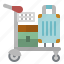 airport, bag, cart, luggage, transport 