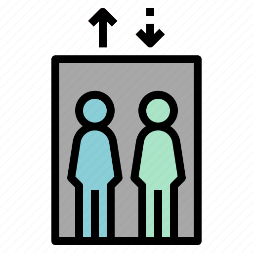 Arrow, down, elevator, lift, person, up icon - Download on Iconfinder