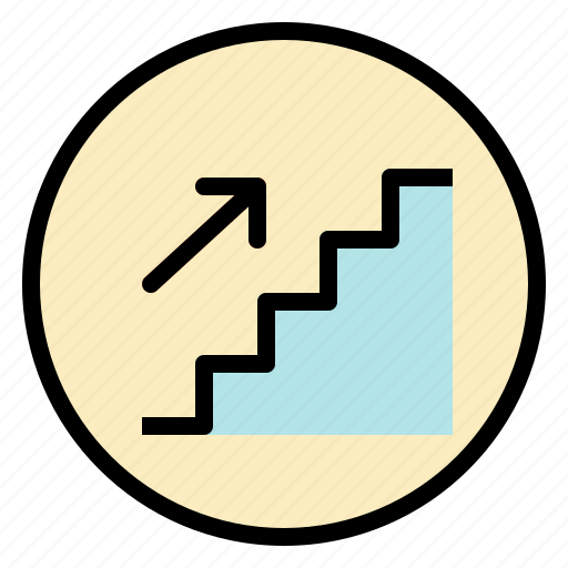 Arrow, sign, stairs, steps, up icon - Download on Iconfinder