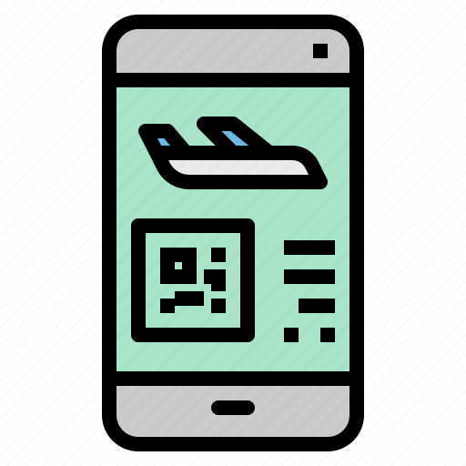 Code, phone, plane, qr, smartphone, ticket icon - Download on Iconfinder