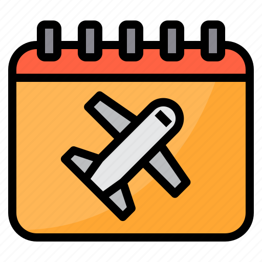 Airplane, airport, calendar, plane, transportation, travel icon - Download on Iconfinder