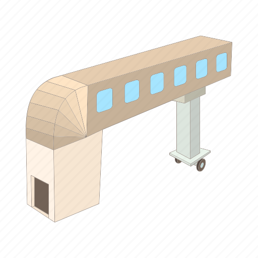 Airplane, airport, bridge, cartoon, jet, loading, terminal icon - Download on Iconfinder