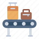 conveyor, bag, baggage, airport, airplane, terminal, travel