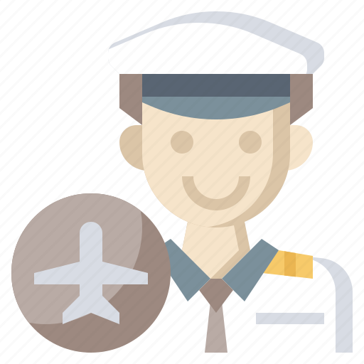 Aviator, captain, hat, jobs, professions, transportation, trave icon - Download on Iconfinder