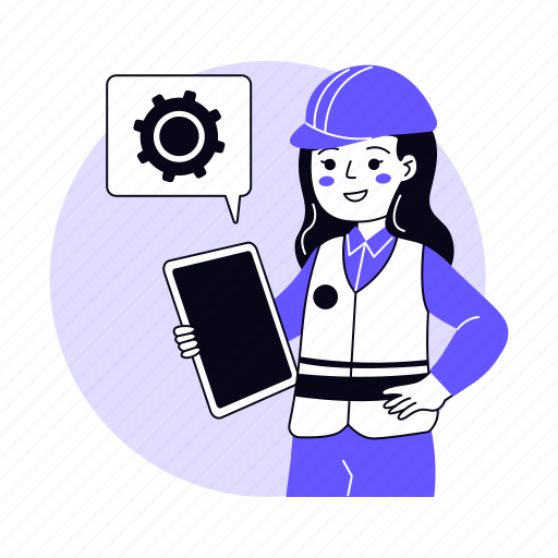 Factory engineer, working, worker, check, maintenance, industry, industrial icon - Download on Iconfinder