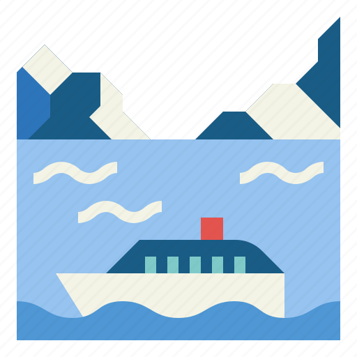 Boat, cruises, ice, mountain, river, sea icon - Download on Iconfinder