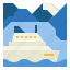 boat, cruises, ice, iceberg, mountain, sea 