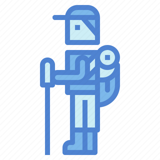 Adventure, backpack, climbing, man, pole, trekking icon - Download on Iconfinder