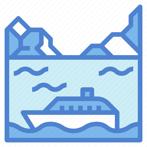 Boat, cruises, ice, mountain, river, sea icon - Download on Iconfinder