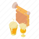 beerparty, isometric, object, sign