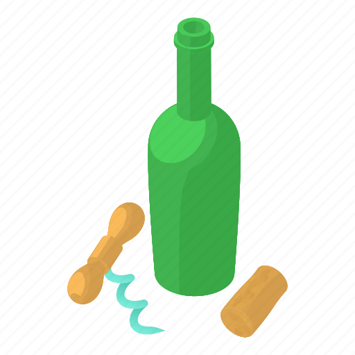 Isometric, object, sign, uncorkedbottle icon - Download on Iconfinder