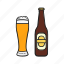 beer, bottle, glass, alcohol, drink 