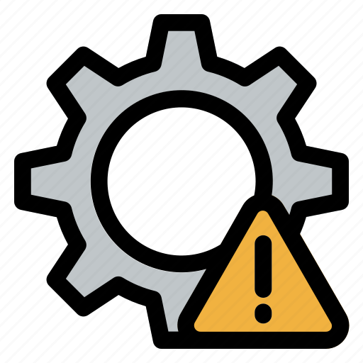 1, gear, setting, error, exclamation, warning icon - Download on Iconfinder