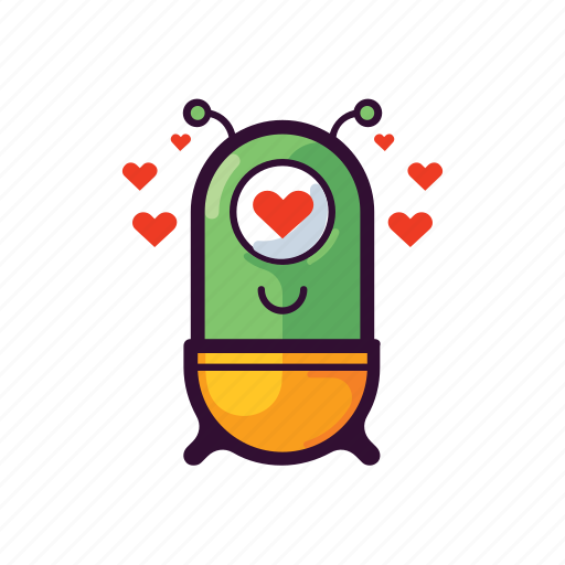 Alien, expression, emoji, love icon - Download on Iconfinder