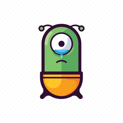 Alien, expression, emoji, sad icon - Download on Iconfinder