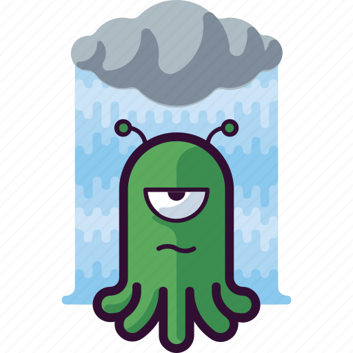 Alien, expression, emoji, rain icon - Download on Iconfinder