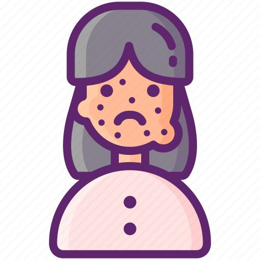 Allergic, anaphylaxis, rash, woman icon - Download on Iconfinder