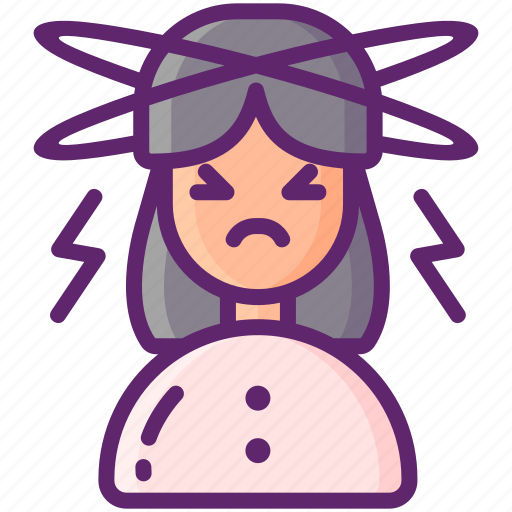 Dizziness, head, mind, woman icon - Download on Iconfinder