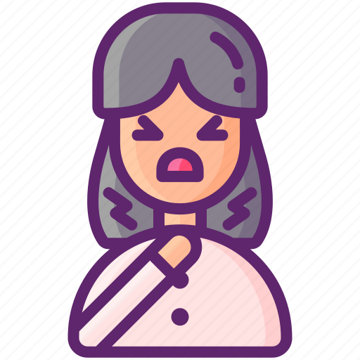 Allergy, itchy, throat, woman icon - Download on Iconfinder