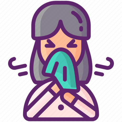 Allergy, flu, sneezing, woman icon - Download on Iconfinder
