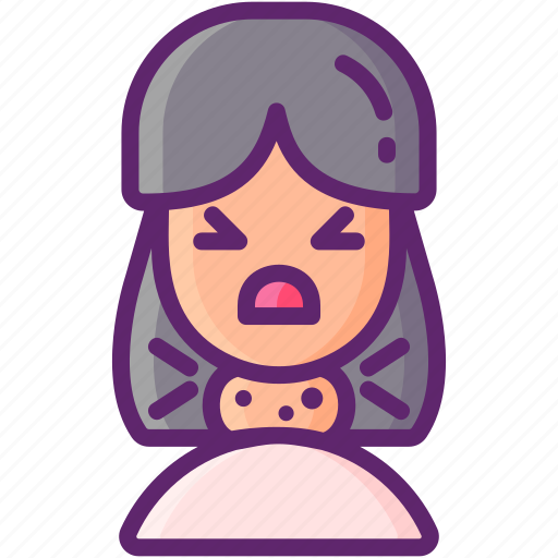 Allergy, swelling, throat, woman icon - Download on Iconfinder