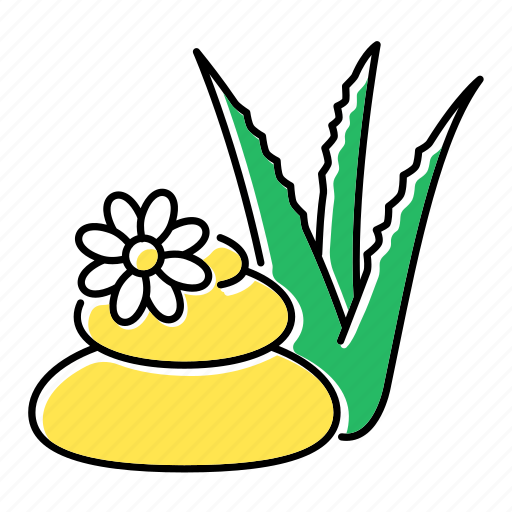 Aloe, organic, plant, spa, stone, treatment, vera icon - Download on Iconfinder