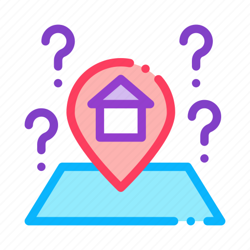 Gps, home, house, mark, question icon - Download on Iconfinder