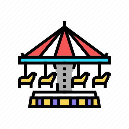 Carousel, amusement, park, entertainment, rollercoaster, attraction icon - Download on Iconfinder