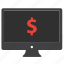 desktop, monitor, computer, dollar, business, financial, finance 