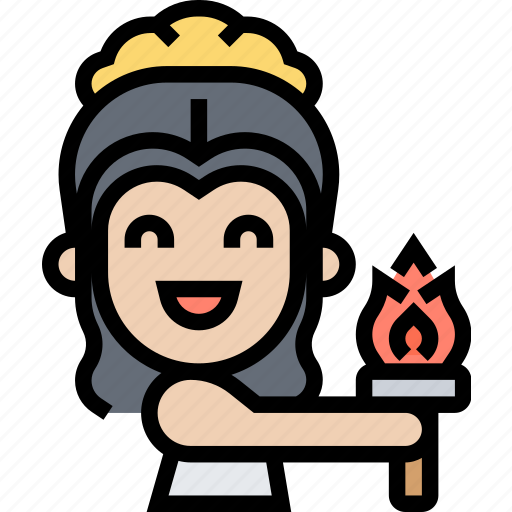 Torch, flame, fire, goddess, greek icon - Download on Iconfinder