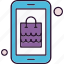 mobile, application, shopping bag 