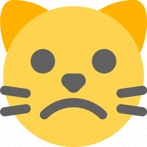 Cat, frowning, disappointed, emoticon icon - Download on Iconfinder