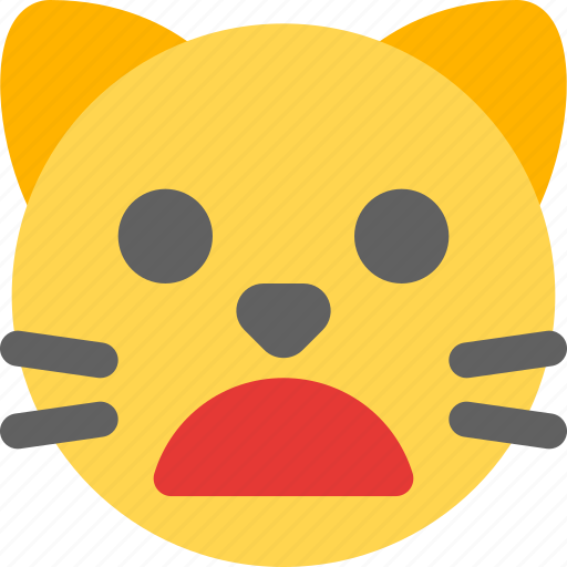 Cat, frowning, surprised, mouth, emoticon icon - Download on Iconfinder