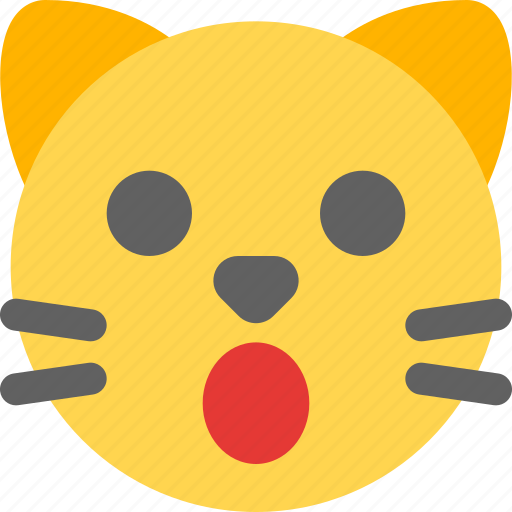 Cat, shock, emoticons, animal, mouth open icon - Download on Iconfinder