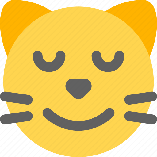Cat, smiling, closed, eyes, emoticons, animal icon - Download on Iconfinder