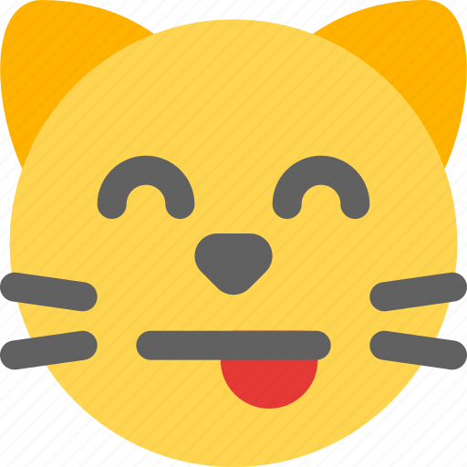 Cat, tongue, smiling, eyes, emoticons, animal icon - Download on Iconfinder