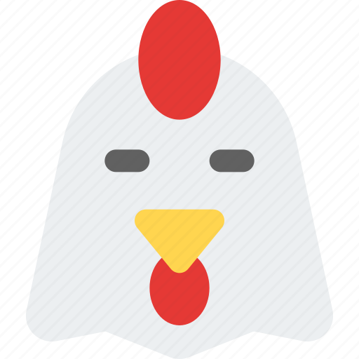 Chicken, closed, eyes, emoticons, animal icon - Download on Iconfinder