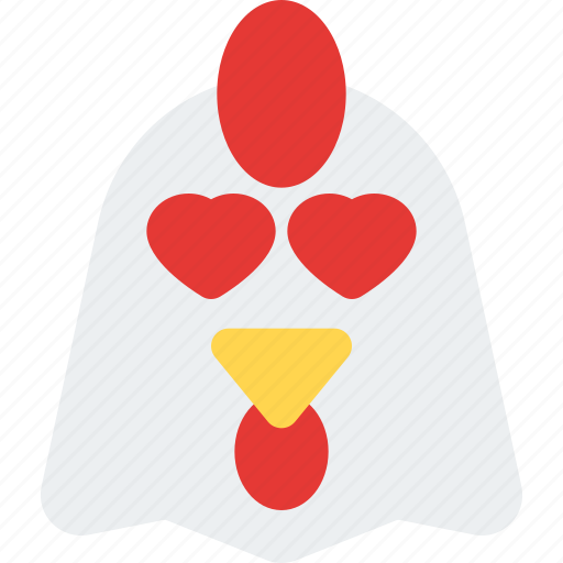 Chicken, heart, eyes, emoticons, animal icon - Download on Iconfinder