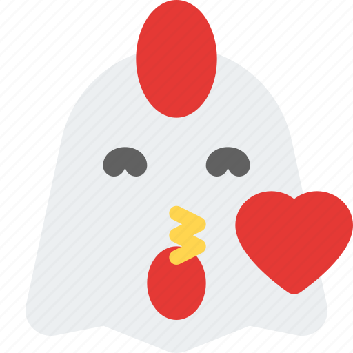 Chicken, kiss, emoticons, animal icon - Download on Iconfinder