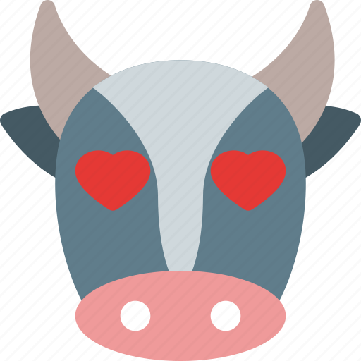 Cow, heart, eyes, emoticons, animal icon - Download on Iconfinder