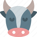 cow, pensive, emoticons, animal