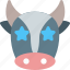 cow, star, struck, emoticons, animal 