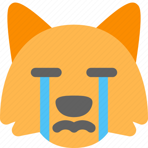 Fox, crying, emoticons, animal icon - Download on Iconfinder
