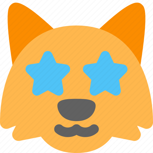 Fox, star, struck, emoticons, animal icon - Download on Iconfinder