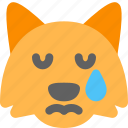 fox, tear, emoticons, animal