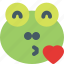 frog, blowing, kiss, emoticons, animal 