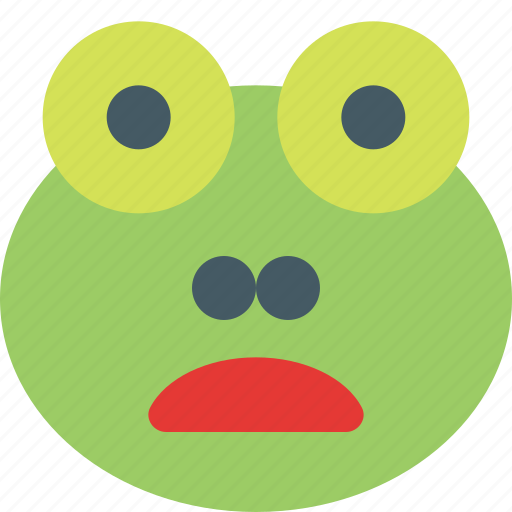 Frog, frowning, open, mouth, emoticons, animal icon - Download on Iconfinder