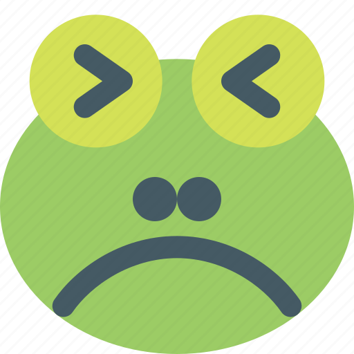 Frog, frowning, squinting, emoticons, animal icon - Download on Iconfinder