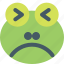 frog, frowning, squinting, emoticons, animal 