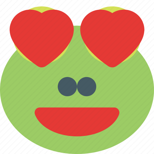 Frog, grinning, heart, eyes, emoticons, animal icon - Download on Iconfinder